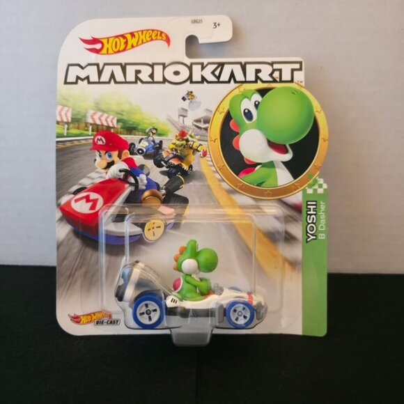 Hot Wheels Mario Kart Yoshi B-Dasher 1:64 Diecast Car Mattel Nintendo New Sealed - Picture 1 of 4